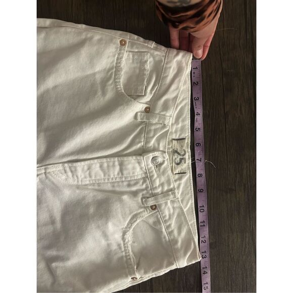 We The Free White Maggie Jeans Size 25 100% Cotton Cropped Bootcut Classic - Picture 9 of 11